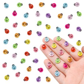 WOZADU 200 PCS Tiny Ladybug for Crafts Dollhouse Miniatures Things Luminous Mini Ladybug for Fairy Garden Micro Landscaping Decoration