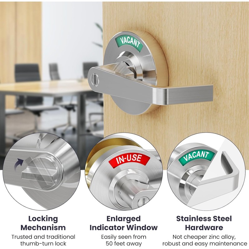 Commercial Bathroom Door Handle, Privacy Indicator Door Lock, Occupied Bathroom