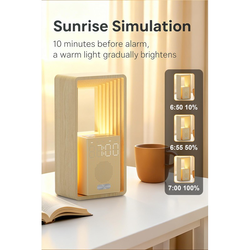 Sunrise Alarm Clock with Wake-Up Light: Dual Alarm Sound Machine