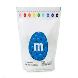 M&M’S Peanut Blue Chocolate Candy, 2lbs of Bulk Candy in Resealable Pack for Graduations, Weddings, 4th of July, Birthday Parties, Candy Bars, Dessert Tables & DIY Party Favors