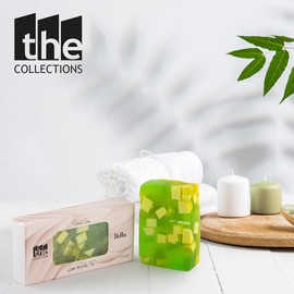 The Collections Handmade Glycerin Soap for Body, Hair, and Face - Lemon and Green Tea - Alcohol and Paraben Free, Vegan, Hypoallergenic Natural Soap