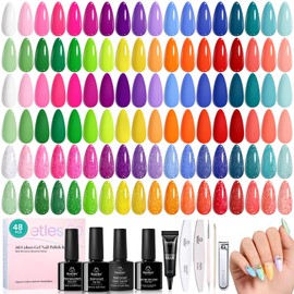 beetles Gel Polish Set 36 Colors Colorful Holidays Collection Spring Summer Nail Polish Pink Red Green Blue Yellow Gel Polish with 4Pcs Base Top Coat Soak off UV Gel Nail Art Manicure Gifts for Women