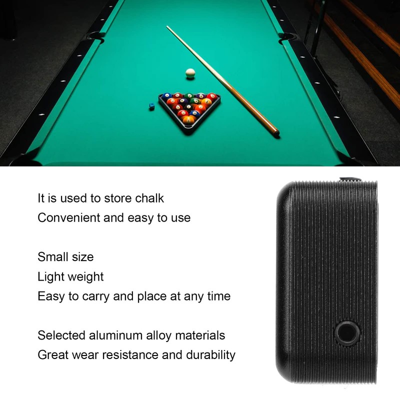 Magnetic Billiard Chalk Holder, Portable Aluminum Alloy Billiard Chalk Case,