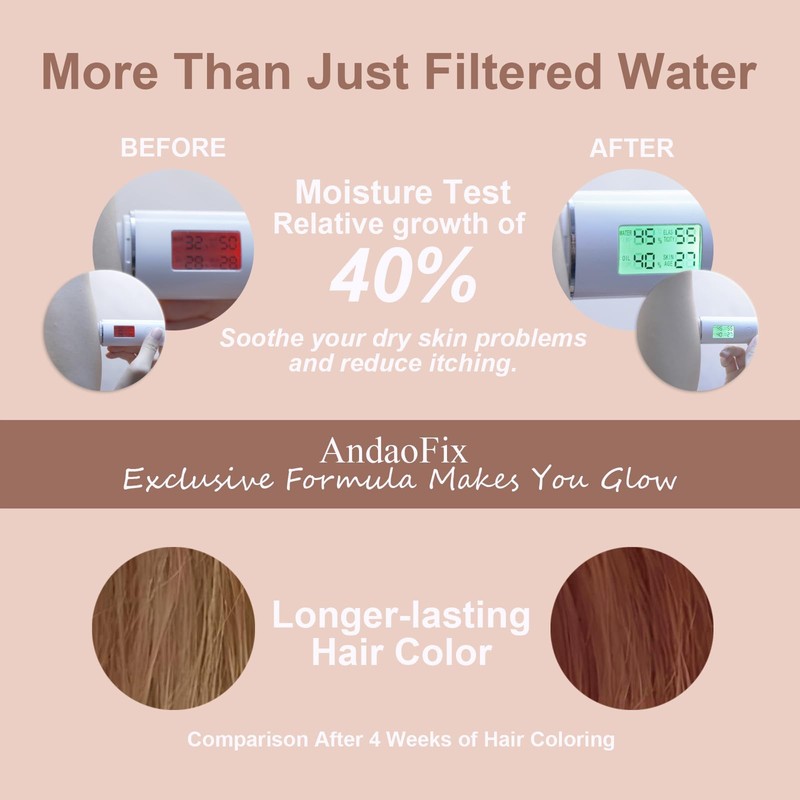 AndaoFix Metal Durable High Flow Shower Filter, 90% dechlorination effect,
