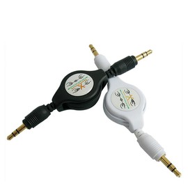 ThtRht 2 Pack Retractable 3.5mm Aux Cable 2.5 Feet Aux Cord Adjustable TRS 3.5mm Audio Cable Male to Male Stereo Auxiliary Input Adapter for Headphone Headset Car Stereo Unit Speaker Amplifer Phone