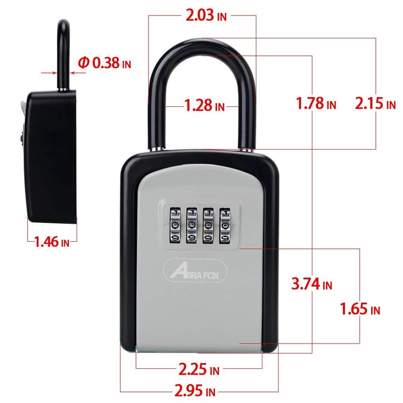 ABRA FOX Key Lock Box, Combination Lock box with Code
