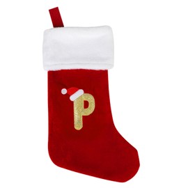 VEYLIN 20 Inch Christmas Stockings Large Embroidered Stockings Plush Embroidered Stockings Christmas Stockings with Letters, Embroidered Stockings Christmas Stockings for Kids/Adult Red Letter(P)