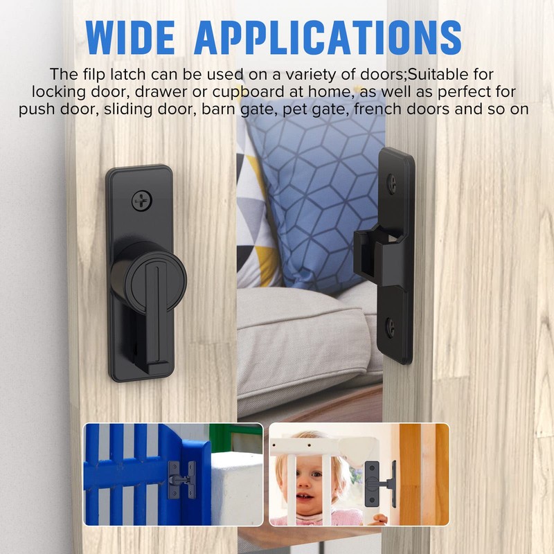 90 Degree Flip Barn Door Lock, Heavy Duty Sliding Gate