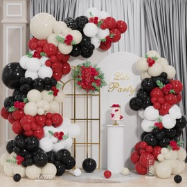 155pcs Red Black Balloons Arch kit Sand White Latex Balloons for Birthday Wedding New Year Graduation Party Decorations