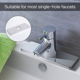 2 PCS 6" Faucet Hole Cover Deck Plate, Stainless Steel Sink Hole Cover Rectangle Kitchen Faucet Cover Plate for Bathroom Kitchen Sink (Sliver)