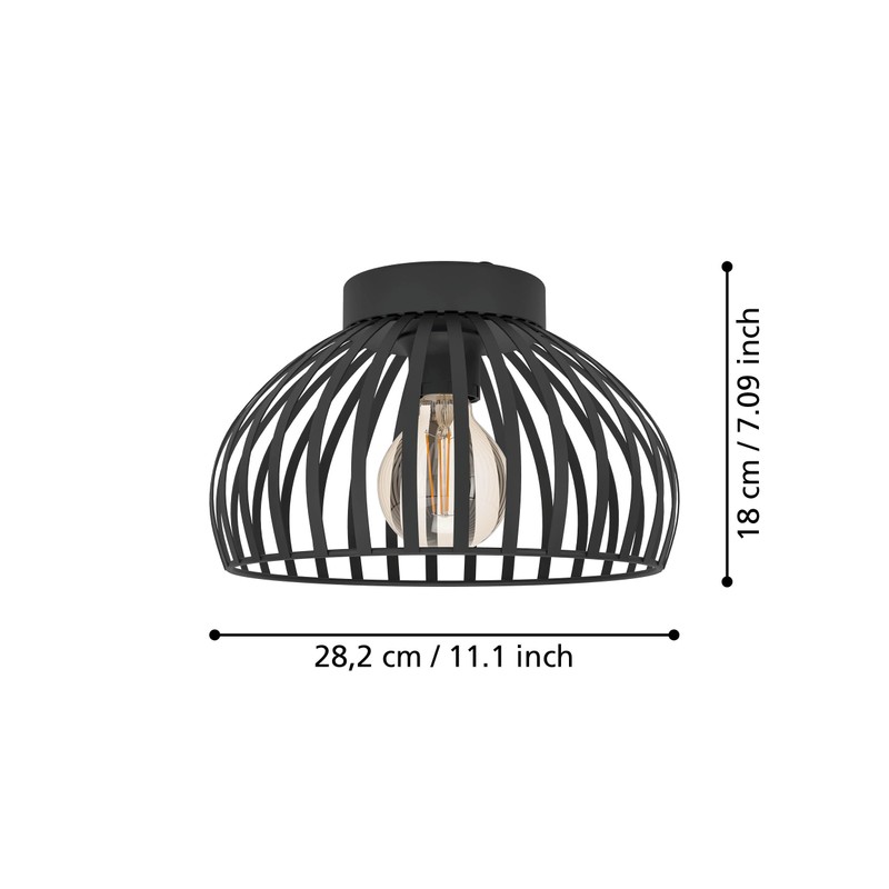 EGLO Ceiling light fixture Mogano 3, flush-mount ceiling lamp in