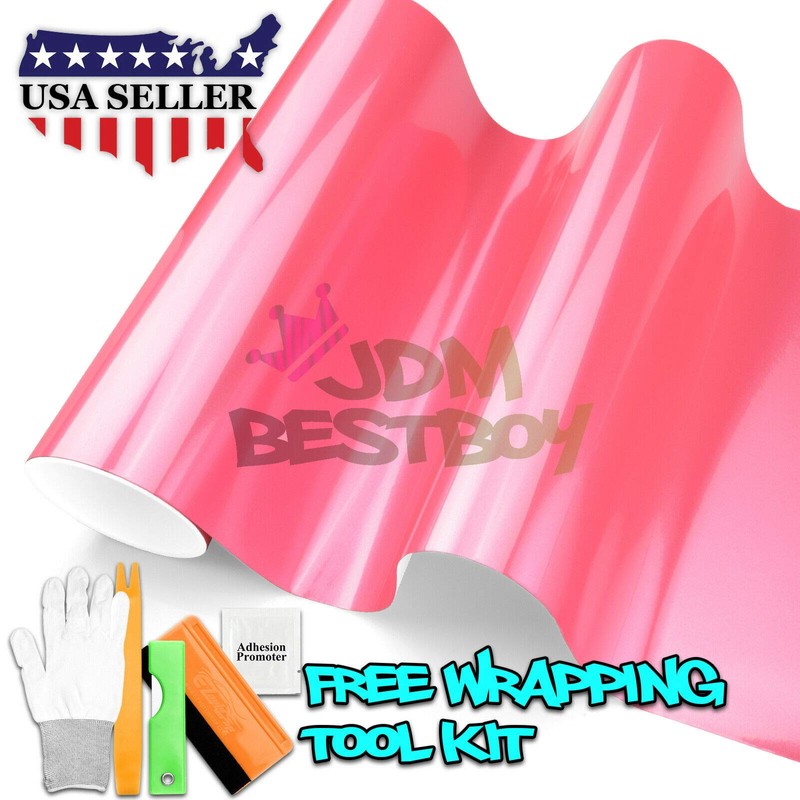 Super Gloss Metallic Pink Automotive Vinyl Wrap Car Vehicle Bubble
