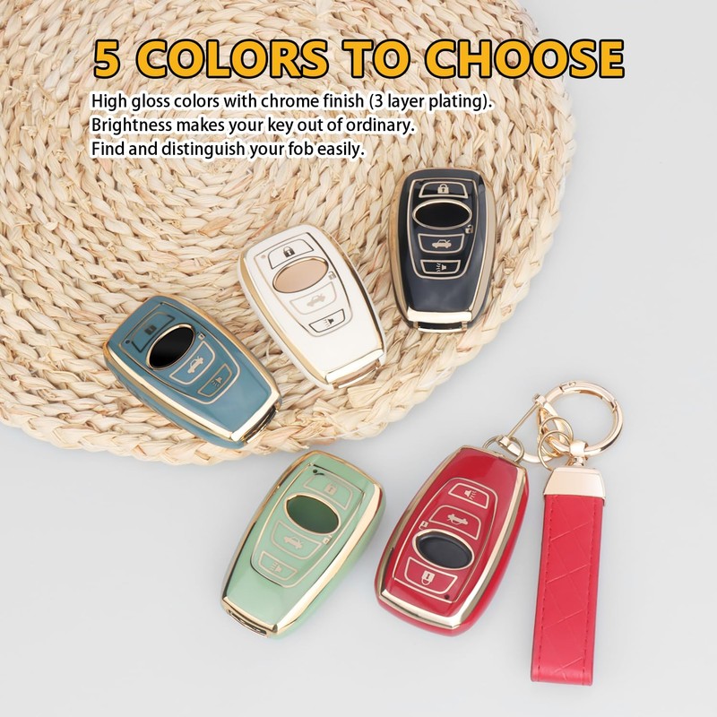 FT FUNTOR 4 Buttons Key Fob Cover with Keychain for