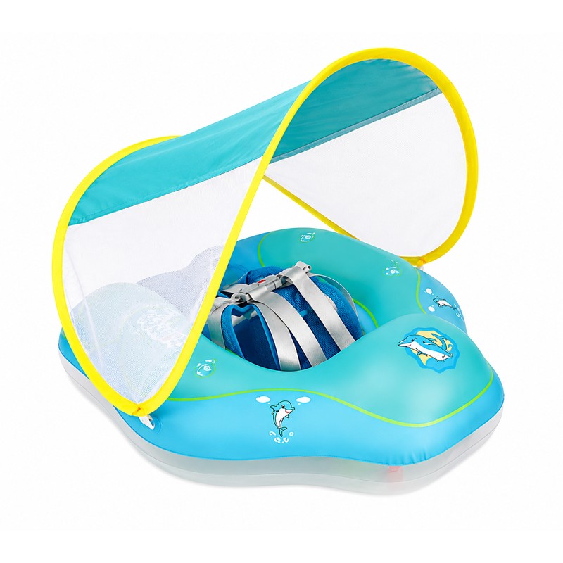 Inflatable Baby Pool Float with Canopy – Wide PVC Infant
