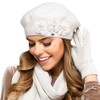 Kamea Women's Beret Hat Headwear Autumn Winter Alaska, beige