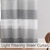 Central Park Gray Charcola Stripe Sheer Color Block Window Curtain