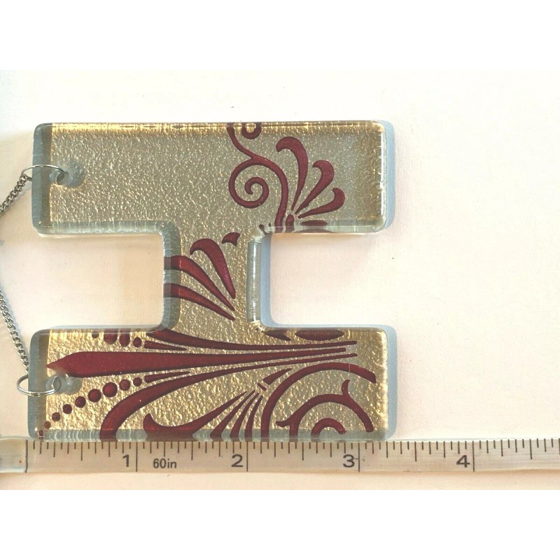 Grasslands Road Decorative Glass Initial Monogram Ornament Letter "H" Silver