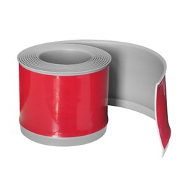 Flexible Baseboard Molding Trim 4Inch x 40Feet Gray Vinyl Wall Base Self-Adhesive, Peel and Stick Baseboard Molding Rubber Baseboard, Peel and Stick Trim Molding Baseboard Trim(4in x 40ft, Gray)