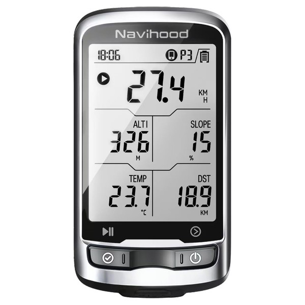 Navihood L4 Entry Level GPS Bike Computer Wireless, Laminated 2.3"