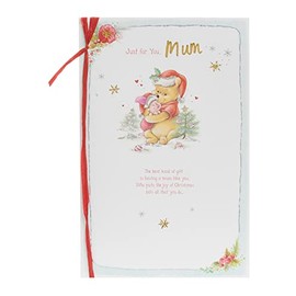 UK Greetings Winnie The Pooh Mum Christmas Card with Envelope - Cute Design Bear and Piglet, Multi
