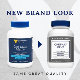 The Vitamin Shoppe One Daily Men's Multivitamin - Energy & Antioxidant Blend, Daily Multi-Mineral Supplement for Optimal Men's Health, Gluten & Dairy Free (60 Tablets)