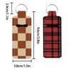 FREEBLOSS 2Pcs Chapstick Holder Keychain Grid Pattern Lip Balm Keychain