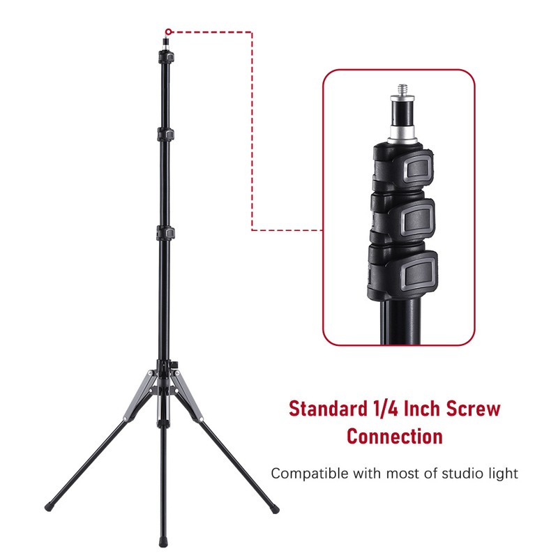 189cm/74.4in Adjustable Tripod Stand Video Light Stand Aluminum Alloy Material