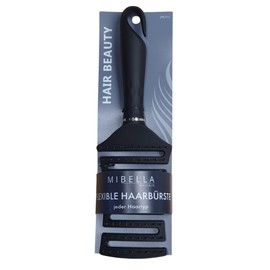 Mibella Modern Flexible Hairbrush for All Hair Types with Rubberised Handle 25cm Black 29001
