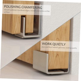 TEHAUX 2pcs Barn Door Floor Guide Adjustable Stainless Steel Stay Roller with Non-scratch Design for Sliding Doors Easy Installation Compatible with Various Door Panels