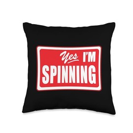 Spin Class Spinning Cycling Exercise Gym Spin Bike Cyclist Throw Pillow