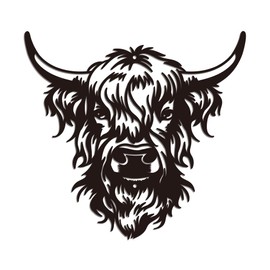 WADORN Metal Wall Decoration Cow Head Iron Wall Art Decoration Black Wrought Iron Scroll Vine Art Hanging Decoration for Indoor Outdoor Garden Home Bedroom Room Decoration