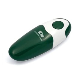Kitchen Mama Electric Can Opener V2: Upgraded Blade Opens Any Can Shape - No Sharp Edge, Food-Safe, Handy with Lid Lift, Battery Operated Handheld Can Opener (Army Green)