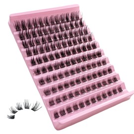 Selawasty Lash Clusters Eyelashes Cluster Lashes Individual Lashes Eyelash Extensions DIY Lash Extensions D Curl Volume Wispy Soft Comfortable Band Individual False Lashes 120Pcs(8-16mm-S-D05)