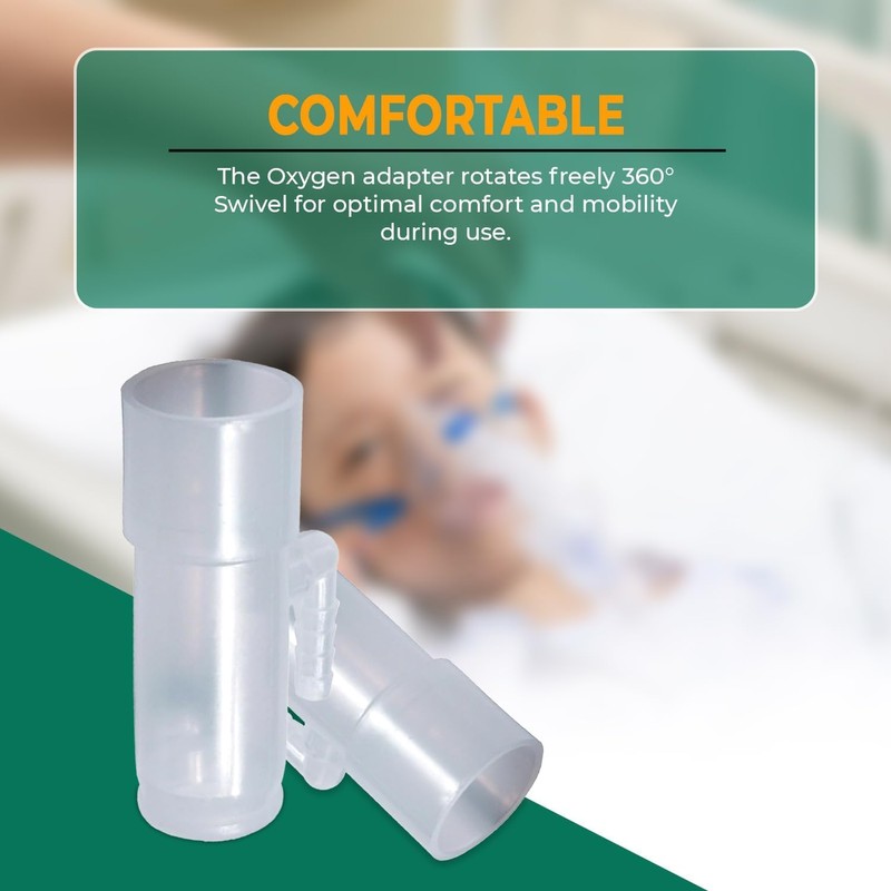 Bistras Oxygen Enrichment Adapter, Oxygen Connector. CPAP Tube Adapter- 2pk