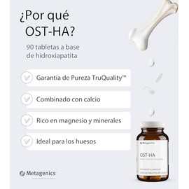 Metagenics OST-HA - Suplemento Alimenticio con Hidroxiapatita Microcristalina (HAMC) - 90 Tabletas de 1,5 g CU - Calcio, Magnesio y Vitamina D3 - Sin 