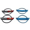 Pair Set C4 Corvette Gas Fuel Lid Emblem Cross Flag