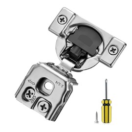 Ravinte 50 Pack 1-1/4 inch Overlay Cabinet Hinges - Soft Close, Hidden Door, Stainless Steel, Adjustable, Satin Nickel