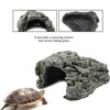 Turtle Reptile Basking Hide Cave, Decor Ornament with Climbing Terrace,