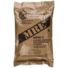 Chicken w/Noodles MRE Meal - Genuine US Military Surplus Inspection Date 2020 and Up