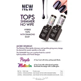 Victoria Vynn Top Shimmer No Wipe UV Led Gel Polish Nails Soak Off 8ml MULTICOLOUR