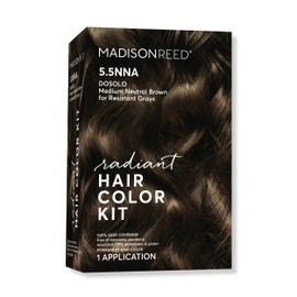 Madison Reed Madison Reed Radiant Hair Color Kit, Medium Neutral Brown for 100% Gray Coverage of Resistant Gray Hair, Ammonia-Free, 5.5NNA Dosolo Brown, Permanent Hair Dye, Pack of 1