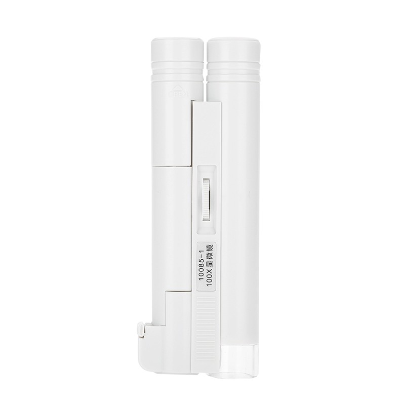 100X Zoom Microscope Double Tube Jewelry Magnifier Pocket Magnifying Glass