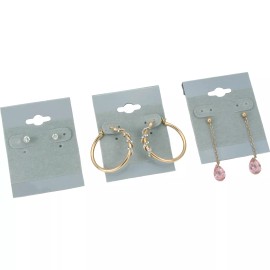 FindingKing 100 Gray Hanging Earring Cards 2 Inch Jewelry Display