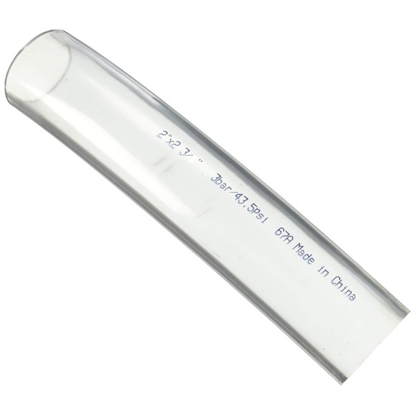 PVC tubing 2" x 2 3/8, color transparente
