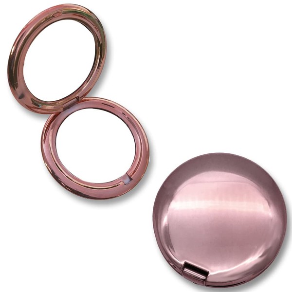 2 Pcs Folding Compact Travel Makeup Mirror 2X 1x Magnification