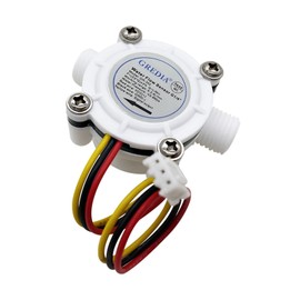 GREDIA 1/4" Water Flow Sensor Food-Grade Switch Hall Effect Flowmeter Fluid Meter Counter 0.3-6L/min