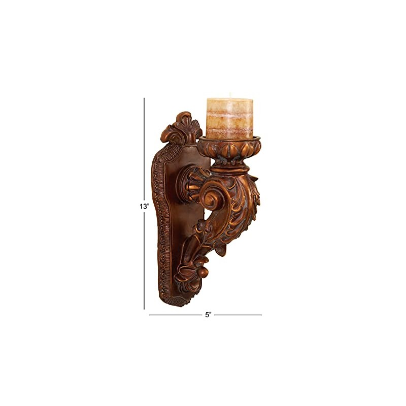 Deco 79 Polystone Solid Wall Sconce, 5" x 7" x