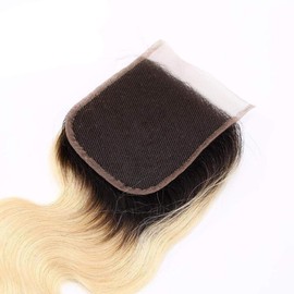 1B/613 Ombre Honey Blonde Body Wave Human Hair 4x4 Lace Closure