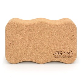 Cork Yoga Block Onda – By ZenYogaWedge - Premium 100% Natural Single Brick For Beginners and Professionals Yoga Pilates Classes Home Exercise Fitness Non-Slip Grip - Eco-Friendly