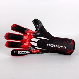 HO Soccer Robust Red Unisex Kids Goalkeeper Gloves, Black/Red, Size 4